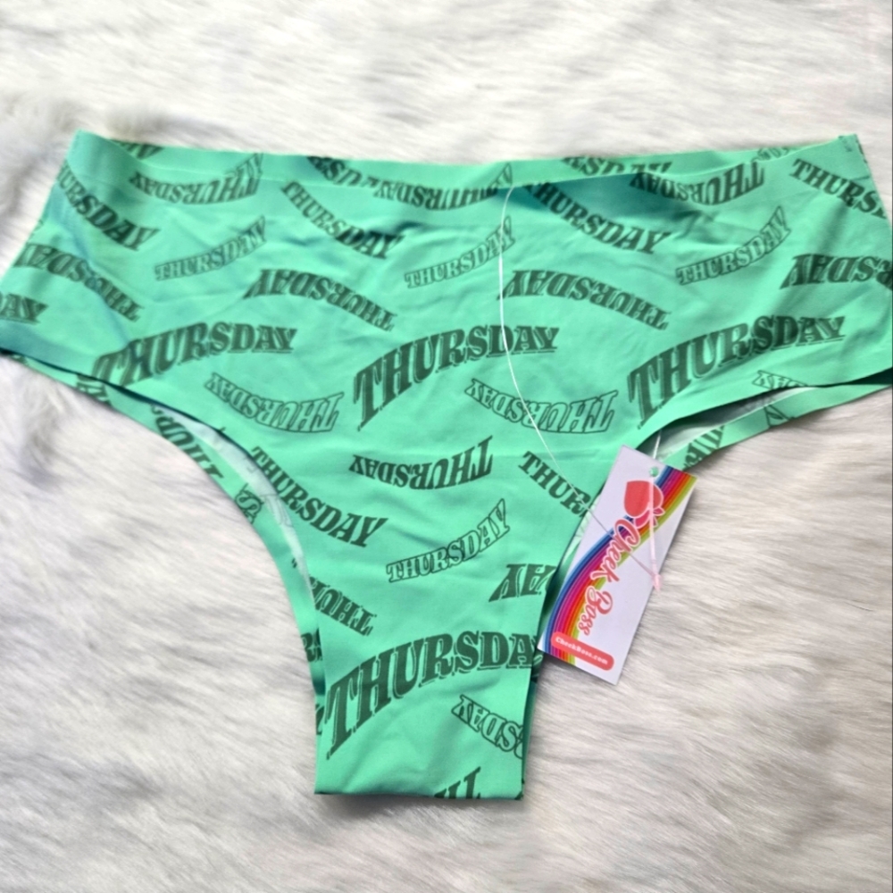 Cheek Boss Cheeky Cut  Green, Size Large Panties, Thursday Print